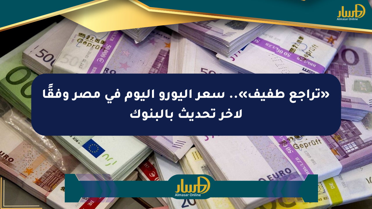 «تراجع طفيف».. سعر اليورو اليوم في مصر وفقًا لآخر تحديث بالبنوك